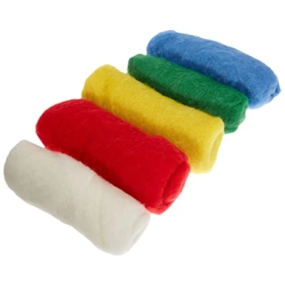 Abbildung von Rayher Filzwolle, reine Schurwolle, Vlies, Bunt, Set, 5 Farben à 20 g, Filzwolle 100 100% Wolle zum Filzen, Märchenwolle, 5364300