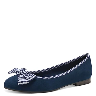 Abbildung von MARCO TOZZI Damen Ballerinas Flach mit Schleife, Blau (Navy Comb), 40
