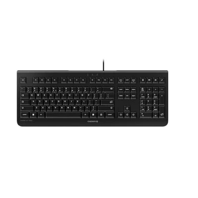 Abbildung von CHERRY KC 1000, kabelgebundene Tastatur, Italienisches Layout (QWERTY), Plug &amp; Play über USB Anschluss, Flaches Design, Flüsterleiser Tastenanschlag, Schwarz