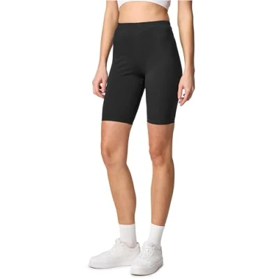Abbildung von Merry Style Damen Sport Leggings kurz Sportleggings Radlerhose Sporthose aus Baumwolle MS10 200 (Schwarz, S)