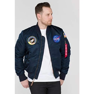 Abbildung von Alpha Industries MA1 VF NASA Bomberjacke, Herren, Größe: Large, Replica blue