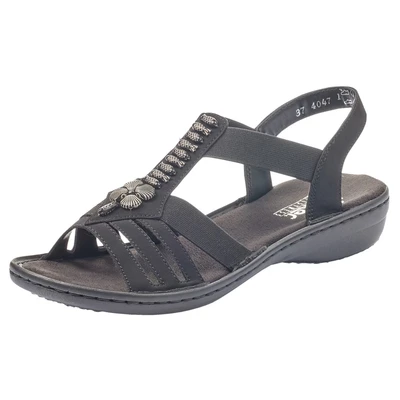 Abbildung von Rieker Damen Pantoletten 60806, Frauen Slipper,Schlupfschuhe,schluepfschuhe,Slides,Slip ons,Backless Slipper,Mules,schwarz (00),36 EU / 3.5 UK