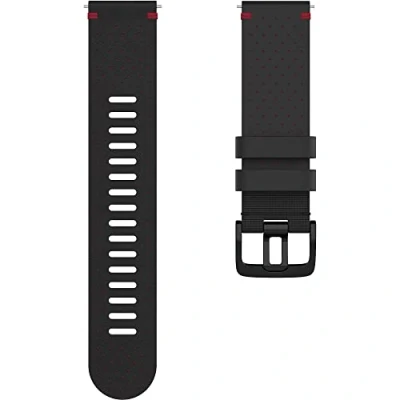 Abbildung von Polar Perforiertes Leder Armband 22mm Schwarz Rot M/L