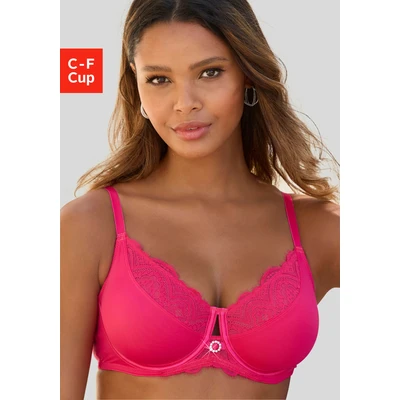 Abbildung von Lascana Minimizer Bügel BH, Damen, Größe: 75D, Pink
