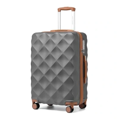 Abbildung von British traveller Hartschalenkoffer Mittelgroß Handgepäck Koffer 61 * 42 26cm Reisekoffer Trolleys ABS+PC mit TSA Schloss Rollkoffer Suitcase Grau