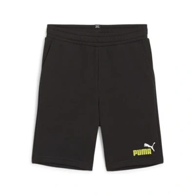 Abbildung von Puma Shorts Unisex kurze Sporthose für Kinder, Größe: 110, Black/lime sheen