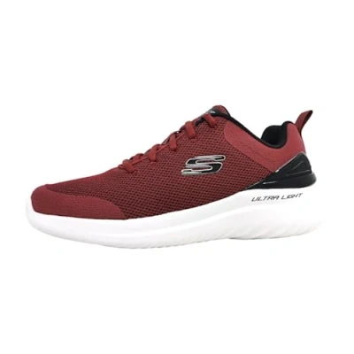 Abbildung von Skechers Herren Bounder 2.0 NASHER Sneaker, Burgundy Mesh/Schwarz Trim, 43 EU