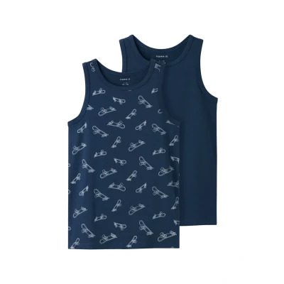 Abbildung von Name it Nkmtank 2PACK titan Skater Unterhemd/shirt für Kinder, Größe: 110, packw