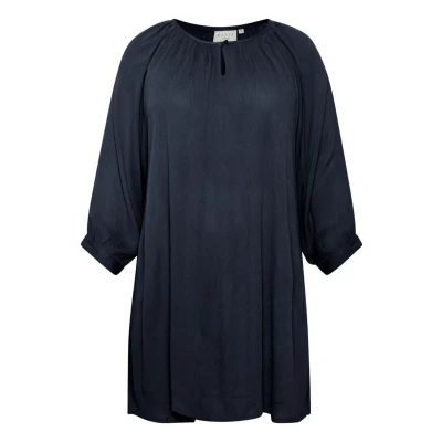 Abbildung von KAFFE CURVE Tunika KCami Damen 3/4 Arm Casual Rundhals Shirt Große Großen Midnight Marine 44