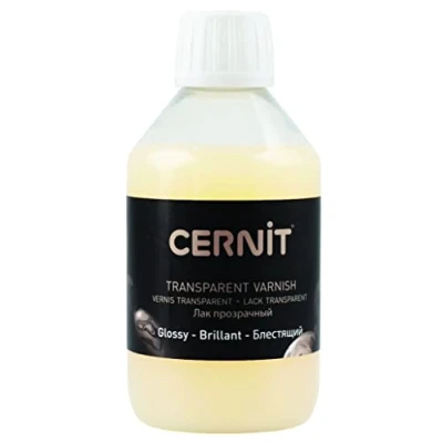 Abbildung von Cernit CE3050250003C Flakon Lack aus Wasserbasis, sehr widerstandfähig, 250ml, ideal für die Malerei, DIY und Bastelprojekte, Glänzend Transparent, 1 Stück