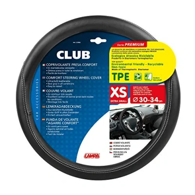 Abbildung von Lampa 32982 Lenkradbezug TPE Club, Schwarz/Schwarz, 30 34 cm
