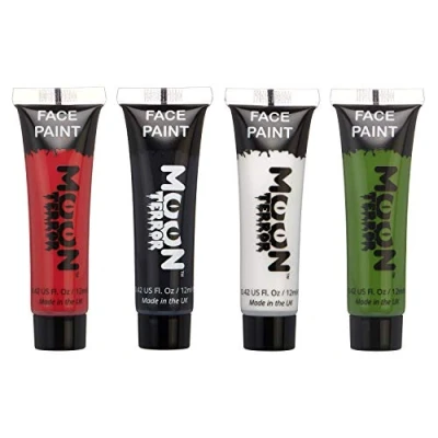 Abbildung von Moon Terror Halloween Gesichtsfarbe Körperfarbe, 4er Set, SFX Make up, Spezialeffekt 12 ml