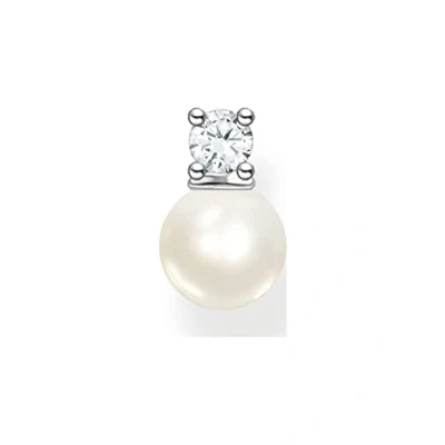 Abbildung von THOMAS SABO Damen Einzel Ohrstecker Perle mit weißem Stein 925 Sterlingsilber H2214 167 14