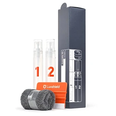 Abbildung von Montageflüssigkeit für Folien Montagekit Lackschutzfolie/Selbstklebende von Luxshield Rakel, Microfasertuch, Lackreiniger, Montagefluid