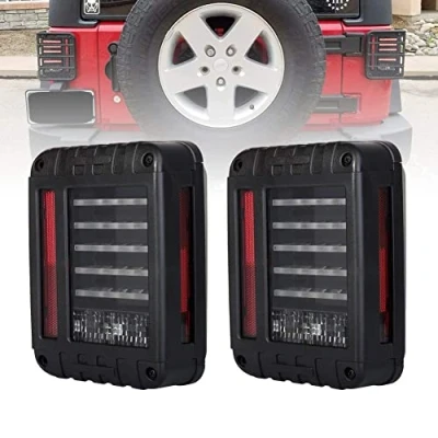 Abbildung von SXMA Euro Version Led Rückleuchten Rücklicht Hinten Blinker Bremsleuchten Black für Jee p 07 17 Wrangler JK (1 Para)