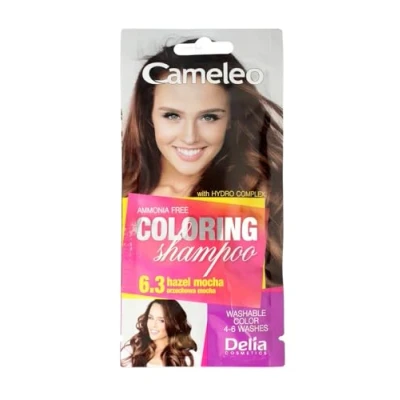 Abbildung von Cameleo Tönungsshampoo Hazel Mocha schnelle und einfache Farbauffrischung &quot;Farbe in Farbe&quot; ohne Ammoniak Oxidationsmittel Shampoo im Beutel 40ml