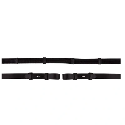 Abbildung von BR Zügel 19mm Blind/Runde Schnalle Schwarz/Silber Warmblut