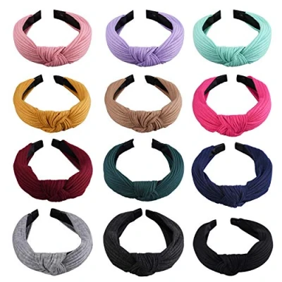 Abbildung von SIQUK 12 Stück Haarreifen Knoten Damen Stirnband Kopfband Haarband für Mädchen, Farben