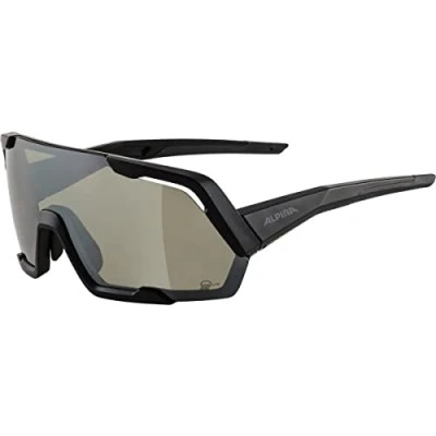 Abbildung von ALPINA ROCKET Q LITE Verspiegelte, Kontrastverstärkende &amp; Beschlagfreie Sport Fahrradbrille Mit 100% UV Schutz Für Erwachsene, black matt, One Size