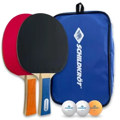 Abbildung von Schildkröt Tischtennis Set Hobby, für 2 Spieler (2 Schläger, 3 Bälle, in Tragetasche, gute Freizeitqualität), 788602