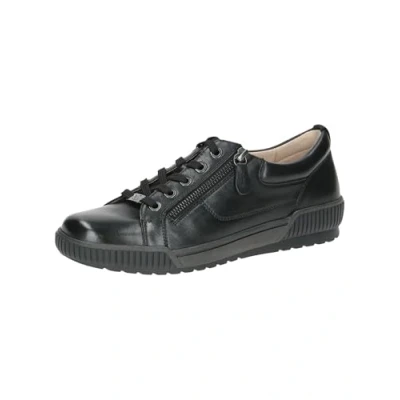 Abbildung von CAPRICE Damen Sneaker flach aus Leder Low Top, Schwarz (Black Nappa), 37.5 EU
