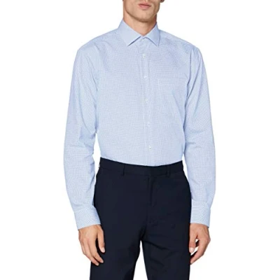 Abbildung von Seidensticker Herren Mens Regular Longsleeve Cotton Businesshemd, Hellblau(193660), 44 EU