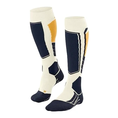 Abbildung von FALKE Herren Skisocken SK2 Intermediate Wool M KH Wolle warm dick 1 Paar, Weiß (Off White 2040), 42 43