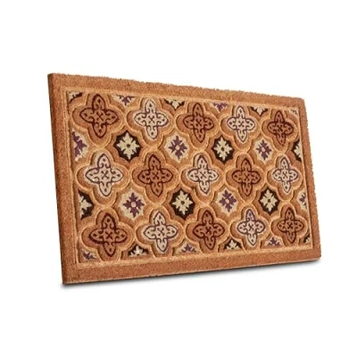 Abbildung von Hanse Home Fußmatte Kokos für Innen und Außen Schmutzfangmatte Natur, Kokosmatte Outdoor Marokkanisches Muster, Wetterfest rutschfest Fußabtreter Flur, Terrasse, Eingangsbereich 45x75cm