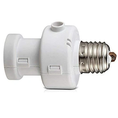 Abbildung von Maclean MCE21W Energy E27 Lampenfassung Adapter mit Dämmerung Sensor, 100W weiß