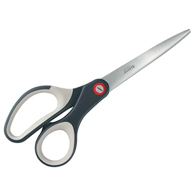 Abbildung von Leitz Beidhändige Schere, Premium Titanbeschichteter Edelstahl, Ultrascharf, Präzises Schneiden, Ergonomischer Griff, Zuhause/Büro, Cosy Serie, Samtgrau, 53320089