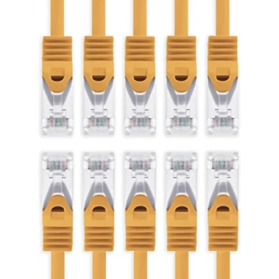 Abbildung von 0,25m orange 10 Stück Cat7 Netzwerkkabel SFTP Patchkabel Lankabel Rohkabel 10GB/s 500 Mhz konfektioniert mit 2 RJ45 Stecker Cat 6a