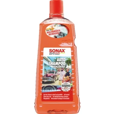 Abbildung von SONAX AutoShampoo Konzentrat Havana Love (2 Liter) durchdringt und löst Schmutz gründlich, ohne Angreifen der Wachs Schutzschicht Art Nr. 03285410