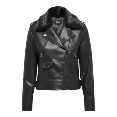 Abbildung von ONLY Onlvilhelma Biker Kunstlederjacke, Damen, Größe: XS, Black