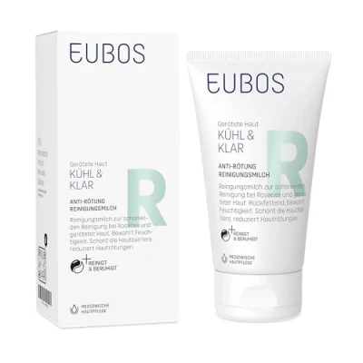 Abbildung von EUBOS KÜHL &amp; KLAR ANTI RÖTUNG / Reinigungsmilch Sanfte Reinigung für Rosacea gerötete Haut Beruhigt und stärkt die Hautbarriere pH hautneutrale Von Dermatologen empfohlen 150ml