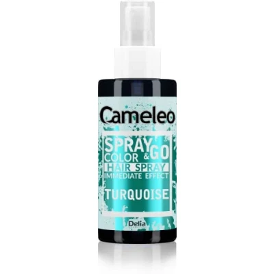Abbildung von Cameleo Spray &amp; Go Farbspray für die Haare Türkis blondes, platinblondes graues Haar einfach sprühen fertig semi permanent sofortiges Ergebnis Karneval Haarfarbe 150 ml