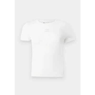 Abbildung von Tommy Jeans SLIM Badge TEE Tshirt basic, Damen, Größe: 40, Ancient white