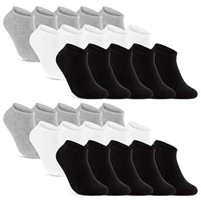 Abbildung von 10 20 30 Paar Sneaker Socken Herren Damen Schwarz Weiß Grau Baumwolle 16900 (10x + 10x 39 42)
