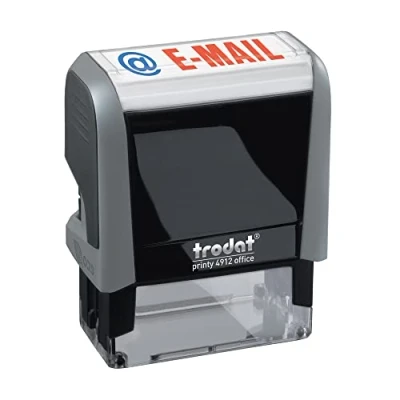 Abbildung von Trodat Office Printy 4912 selbstfärbender Textstempel, Text E MAIL, Abdruckfarbe blau rot, 47 x 18 mm