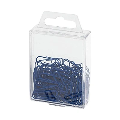 Abbildung von Wedo 901244203 Büroklammern (Metall, 27 mm, mit Kunststoffüberzug) 100 Stück, blau