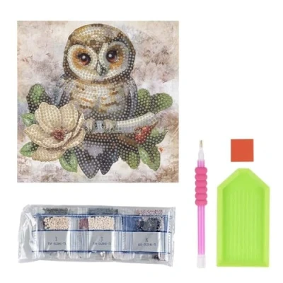 Abbildung von Ideen mit Herz Diamond Painting Grußkarte 16 cm x 370 g/m² Inkl. Umschlag &amp; Werkzeug (Eule Christrose)