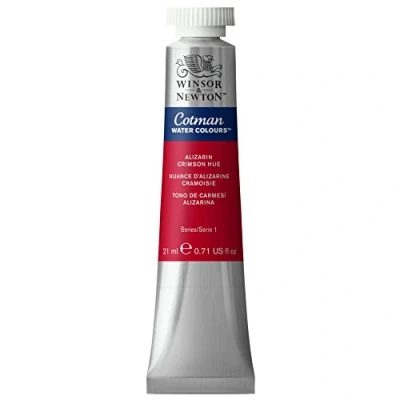 Abbildung von Winsor &amp; Newton 0308003 Cotman Aquarellfarbe mit ausgezeichneter Transparenz, Farbkraft und Verarbeitungseigenschaften, Wasserfarbe 21ml Tube Alizarinkarmesin Farbton