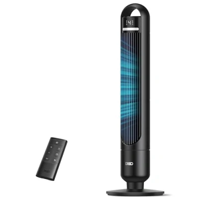 Abbildung von Dreo Turmventilator für Schlafzimmer, 90 Oszillierende Standventilatoren Zimmer mit 4 Geschwindigkeiten, 3 Modi, 28dB Leise Schlaf, 7,6m/s Geschwindigkeit, 8H Timer, Fernbedienung, Wohnzimmer