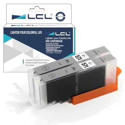 Abbildung von LCL Kompatibel Tintenpatrone CLI 571 571XL 571XLGY (2 Grau) Ersatz für Canon PIXMA MG7750 MG7751 MG7752 MG7753 TS8050 TS8051 TS8052 TS8053 TS9050 TS9055