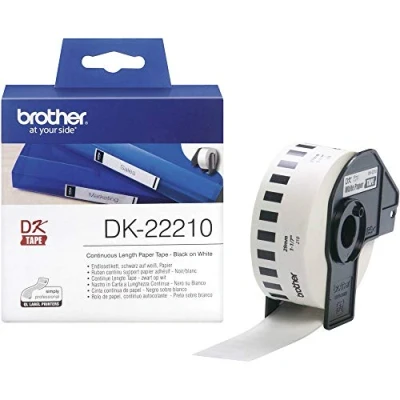 Abbildung von Brother DK 22210 Endlosetiketten (Papier, 29 mm breit, 30,48 m lang, für QL Etikettendrucker)