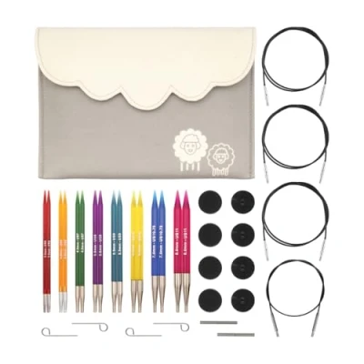 Abbildung von Auswechselbare Rundstricknadelspitzen von KnitPro, Deluxe Set, Trendz, 3.50 8.00mm, Grey