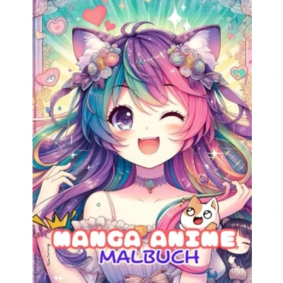 Abbildung von Manga Anime Shojo Malbuch für Mädchen ab 8 Jahren: Das perfekte Geschenk Teenager, und Jungs: 50 schöne Motive (Porträts, Kawaii Tiere mehr) zum Ausmalen