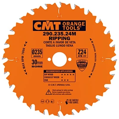 Abbildung von CMT ORANGE TOOLS 290.235.24M HANDKREISSÄGEBLATT LÄNGSSCHNITT 235X2.8X30 Z=24 10 WECHSELZAHN