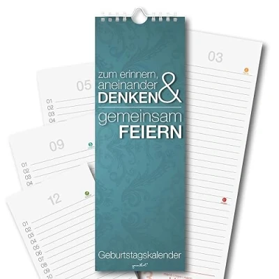 Abbildung von Geburtstagskalender mit Spiralbindung I Format 105 x 297 mm jahresunabhängig Dauerkalender für die ganze Familie dv_192