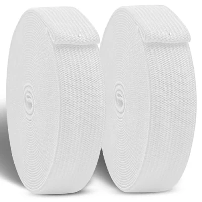 Abbildung von CZ Store® Gummibänder zum Nähen 2ER SET 20 MM breit 15 M lang ✮LEBENSLANGE GARANTIE✮ Elastisches Polyester Band, Strick &amp; Nähzubehör, starke Bänder für Kleidung, Hosen (20 STYLE 3)