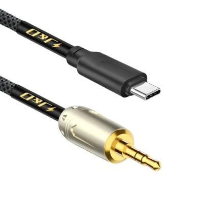 Abbildung von J&amp;D USB C auf 3,5 mm Audiokabel, Geflochtenes Typ zu AUX Auto Zusatzkabel kompatibel mit iPhone 15/15 Plus/15 Pro/15 Pro Max, 1m